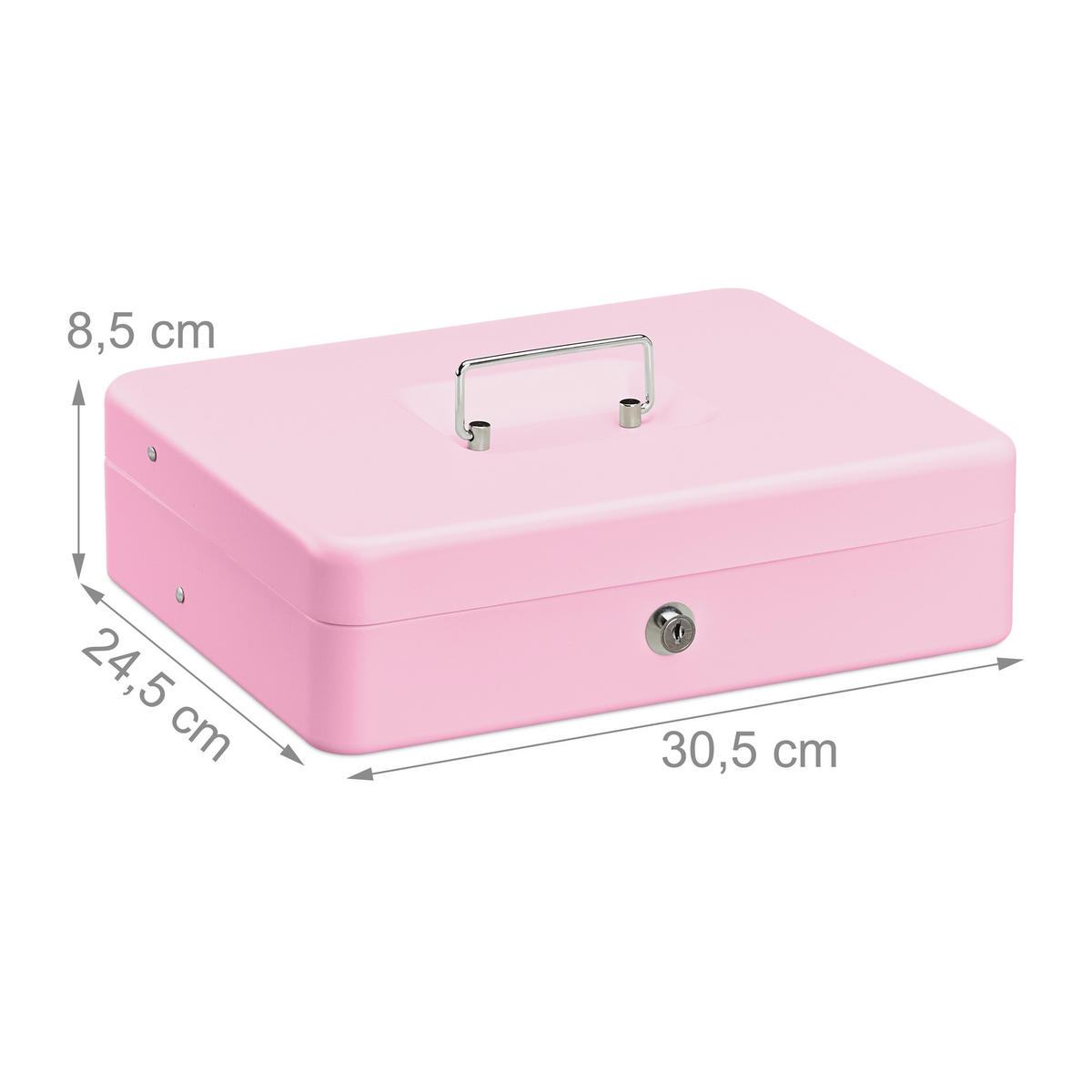 POKLADNIČKA na mince Euro - ružová, kov/plast (30.5/8.5/24.5cm) - Relaxdays