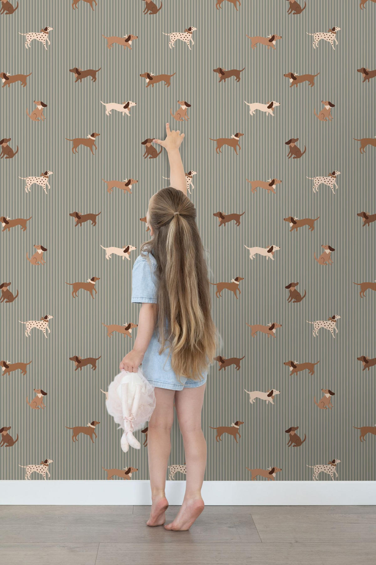 TAPETE Hunde 50 x 900 cm - Blau, Papier (50/0.1cm) - ESTAhome