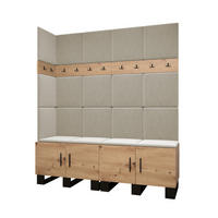 GARDEROBEN-SET 196/168/45,6 - Creme/Schwarz, Holz/Kunststoff (168/196/45.6cm) - Abiks Möbel