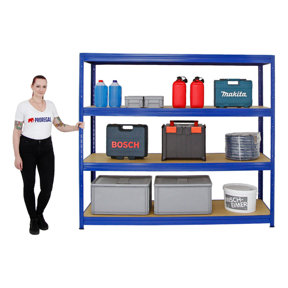 SCHWERLASTREGAL Dino 180x200x60 cm Fachlast 500 kg Blau - Dunkelblau, Metall (200/180/60cm) - PROREGAL