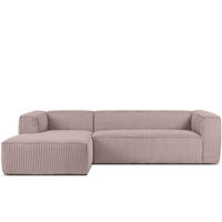 ECKSOFA-LINKS FEROX Modern, Cord-Stoff, rosa - Pink, Textil (305/175cm) - KONSIMO®