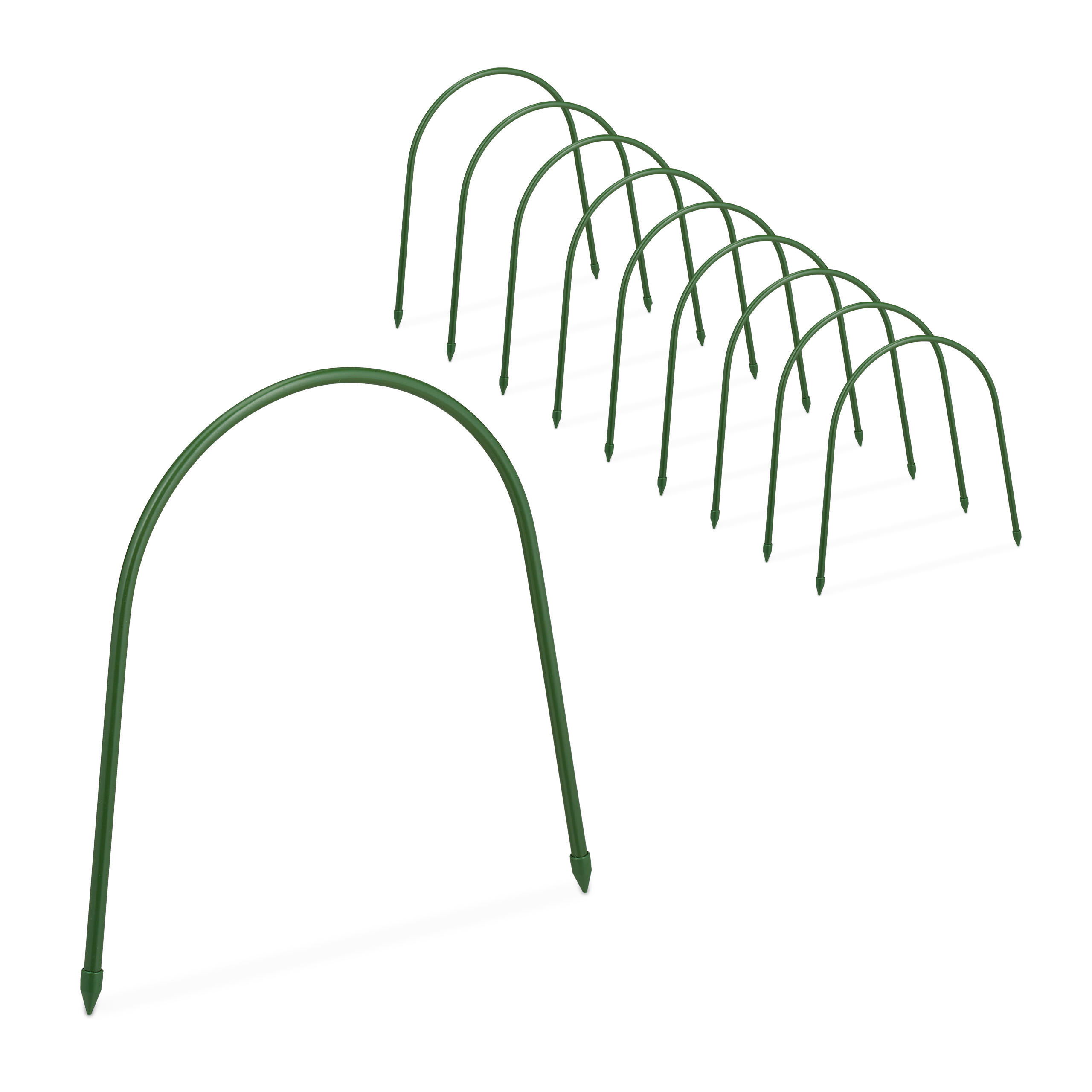 10XTUNNELBOGEN - Dunkelgrün, Kunststoff/Metall (33/31/1cm) - Relaxdays