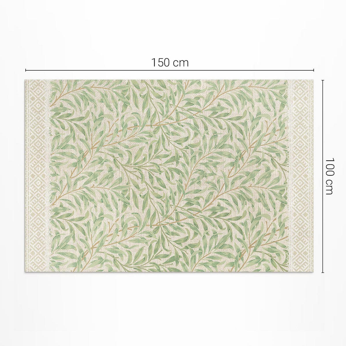 TEPPICH 100x150 cm Blätter Illustration William Morris - Grün, Kunststoff (100/150cm) - Wallfluent