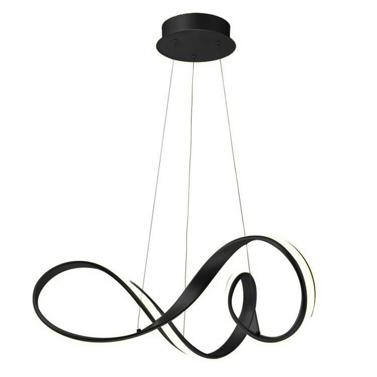 PENDELLEUCHTE 'Elegance B' - Schwarz, Metall (60/60/200cm) - KUNSTLOFT