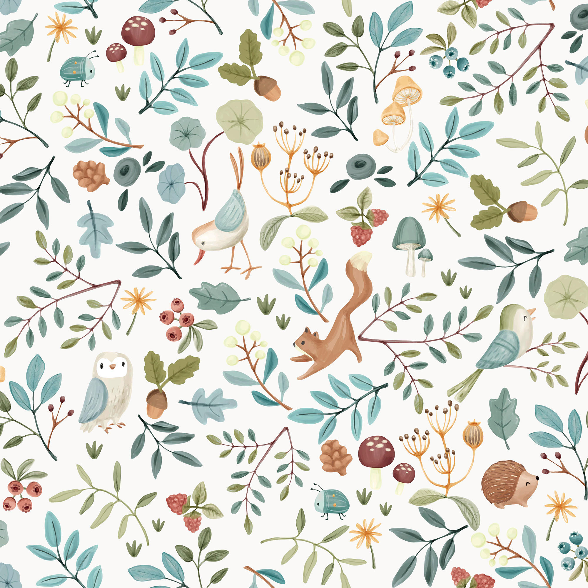 VLIESTAPETE Waldfreunde Bunt - Multicolor, Papier/Kunststoff (52/1000cm) - Little Dutch