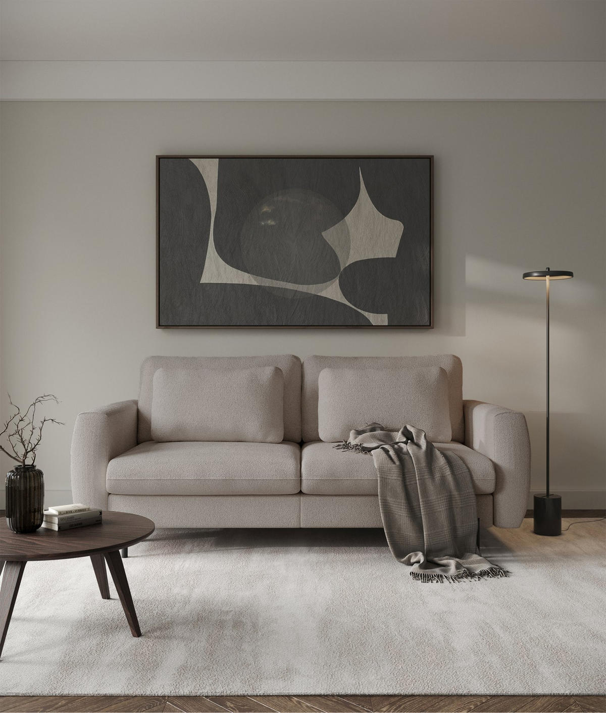 SOFA Rane Hellbraun mit Schlaffunktion - Hellbraun/Schwarz, Textil/Metall (236/90/102cm) - Selsey
