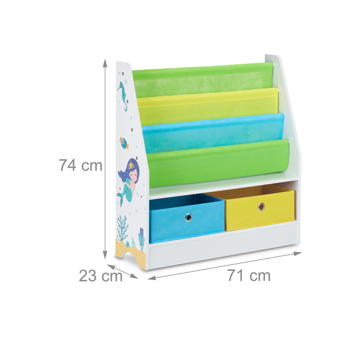 KINDERREGAL - Multicolor, Holzwerkstoff/Kunststoff (71/74/23cm) - Relaxdays