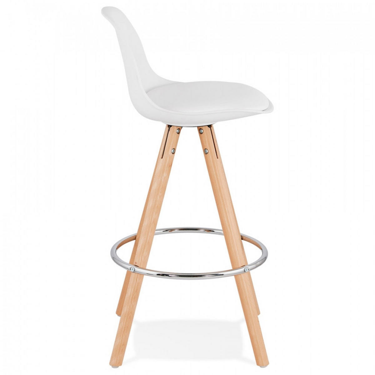 BARHOCKER Weiß 42x85x42cm - Buchefarben/Weiß, Holz/Kunststoff (42/85/42cm) - AlterEgo