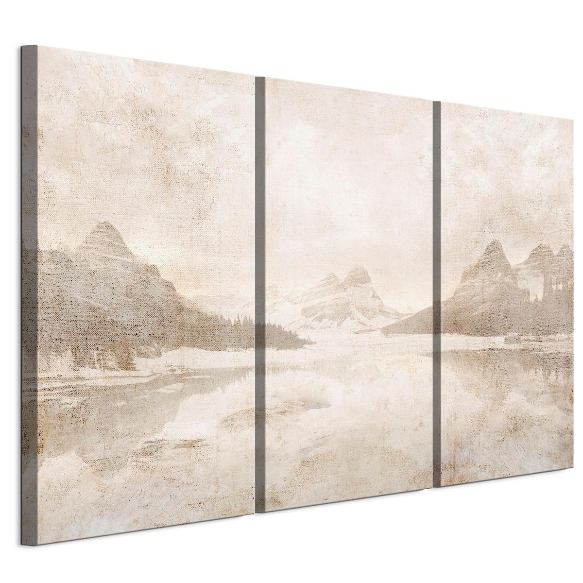 LEINWANDBILD Winter 3-tlg. 90x60 cm - Beige, Holz (90/60cm) - LUMASOUL
