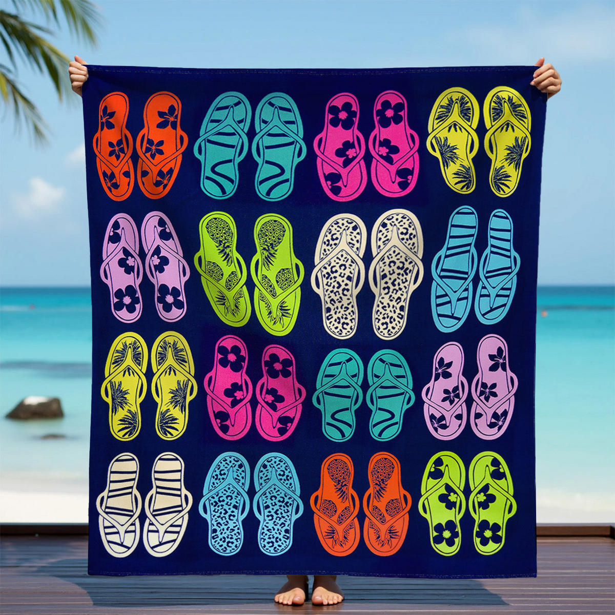 STRANDTUCH XL Mikrofaser Multicolor 140x170 220g/m² - Fiuzzi - Multicolor, Textil (140/170cm) - LE COMPTOIR DE LA PLAGE