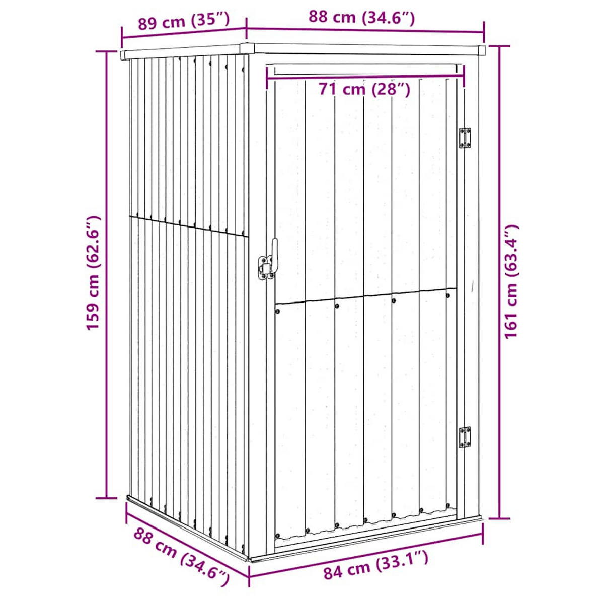 GERÄTEHAUS Grau 88/89/161 Cm Verzinkter Stahl - Grau, Metall (88/161/89cm) - vidaXL