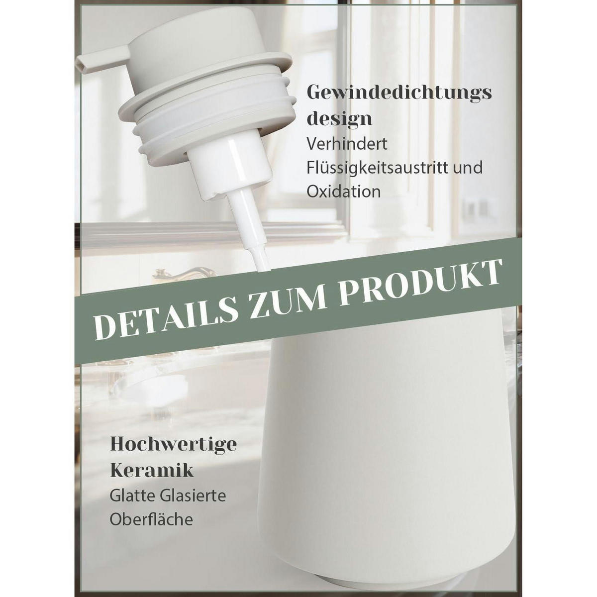 SCHAUMSEIFENSPENDER Keramik Grau 400 ml - Grau, Keramik (9.5/12.9/9.5cm)