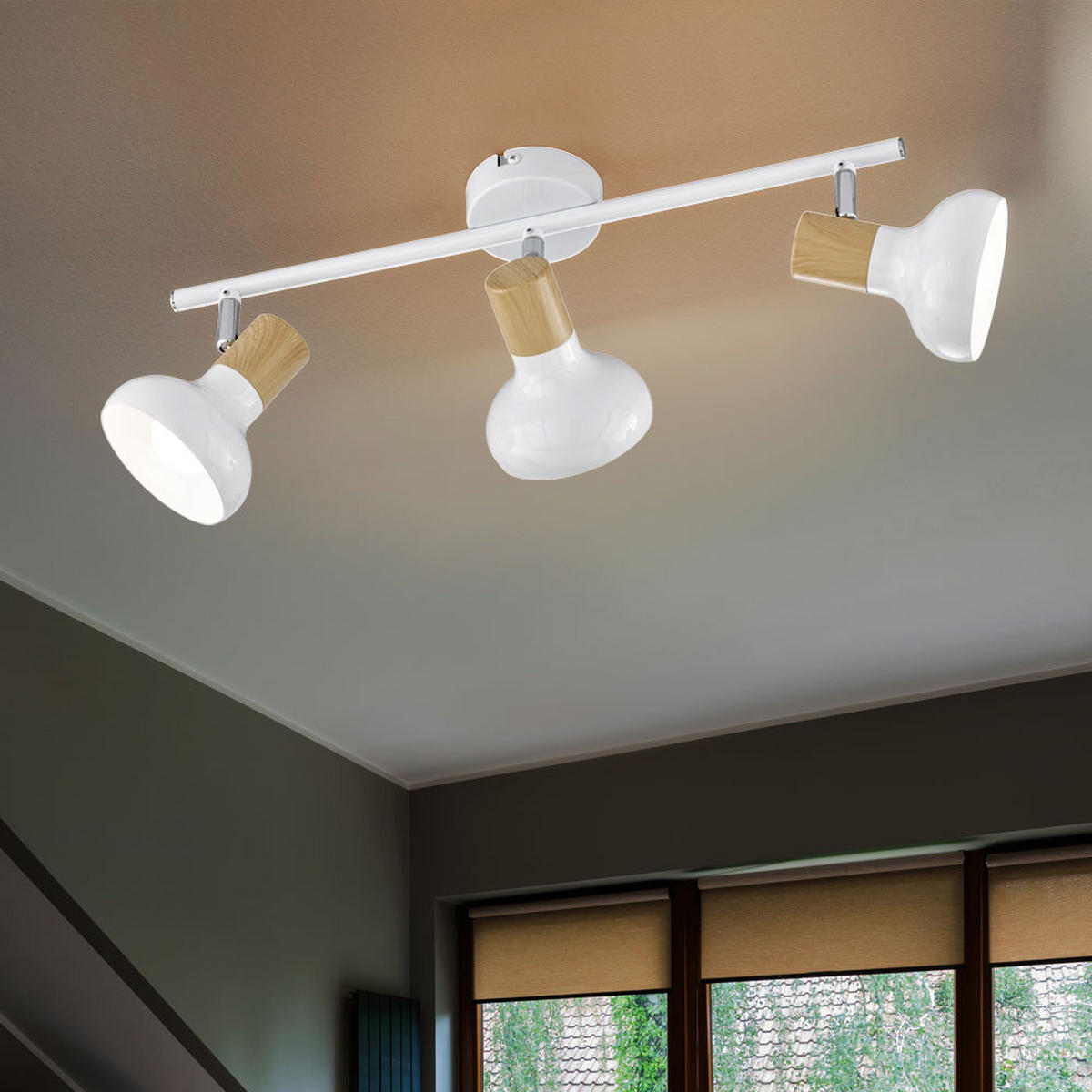 LED DECKENLEUCHTE Metall Holzoptik Weiß - Weiß, Holz (49/13/16cm) - Wofi