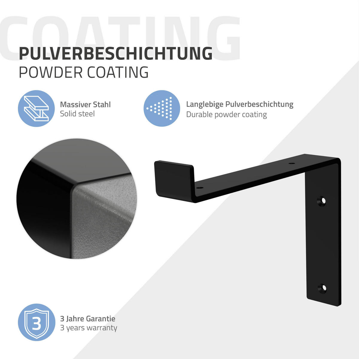 REGALHALTERUNG 2er Set - Schwarz, Metall (14.5/4/20cm) - ML-DESIGN