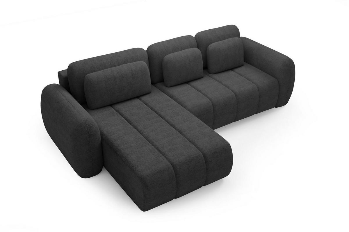 ECKSOFA Caria Mit Schlaffunktion - Anthrazit, Holzwerkstoff/Textil (304/190cm) - Fun Möbel
