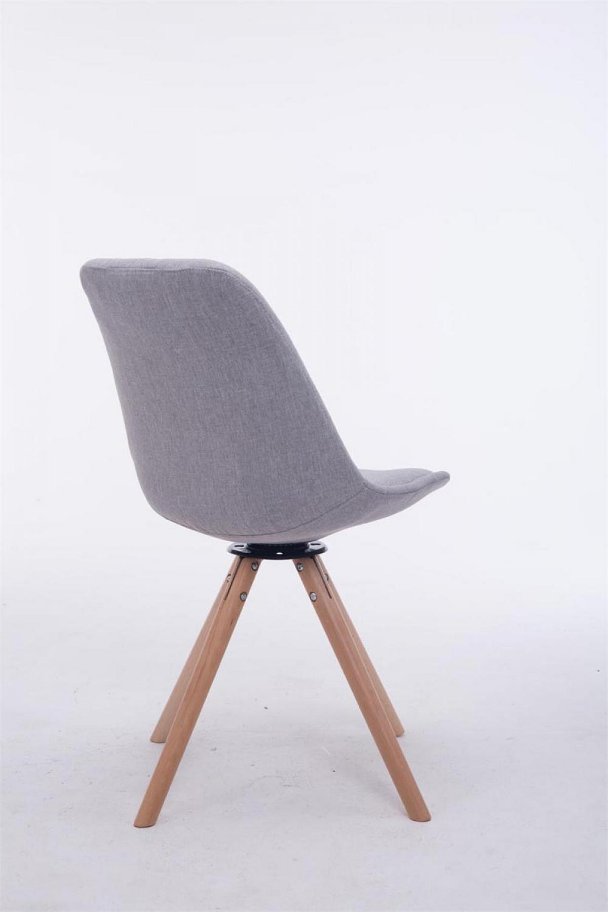BESUCHERSTUHL Stoff grau - Eukalyptusholzfarben/Grau, Holz/Textil (48/84/56cm) - CLP