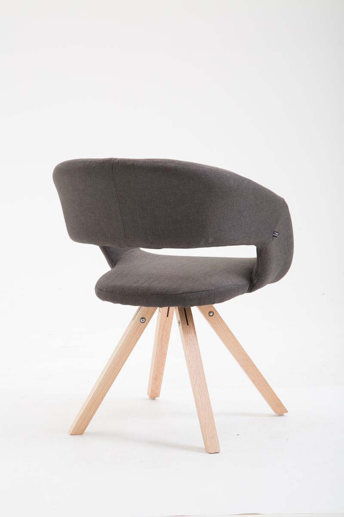 ARMLEHNENSTUHL Stoff dunkelgrau - Eukalyptusholzfarben/Dunkelgrau, Holz/Textil (59/78/55cm) - CLP