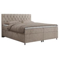 BOXBETT ROMA 120/200 - Beige Strukture - H3 - Beige, Holz/Textil (120/200cm)