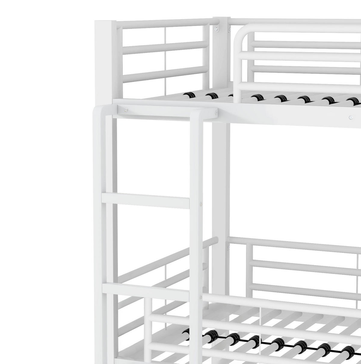 ETAGENBETT Kinderbette 90/200 cm aus Metall mit Sicherheitsgeländern Weiß - Weiß, Metall (90/200cm) - Modenvie