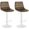 BARHOCKER 2er Set Samt braun - Weiß/Braun, Textil/Metall (45/89/46cm) - CLP
