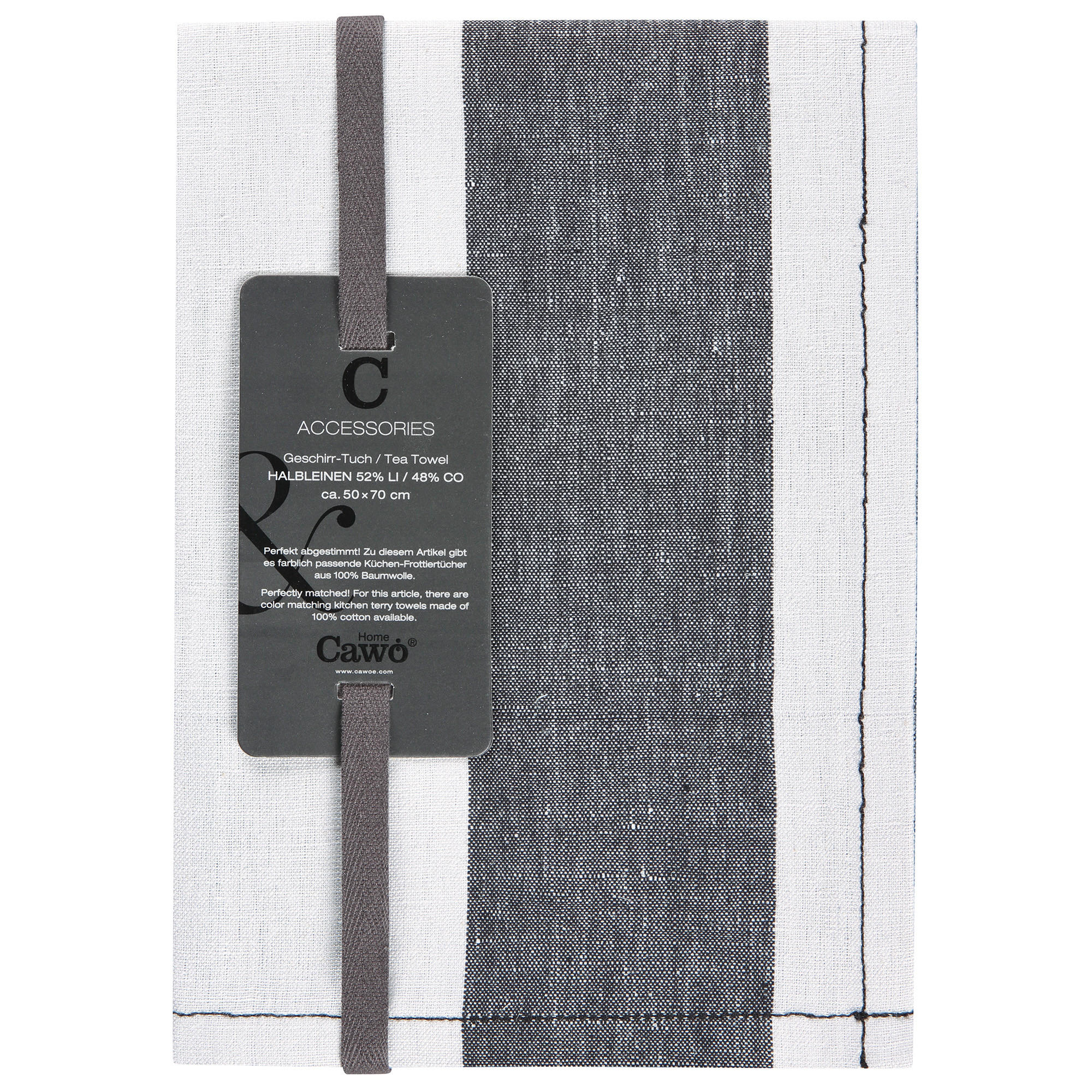 GESCHIRRTÜCHER CUISINE ZOOM BLOCKSTREIFEN 120 SCHWARZ - 97 - Schwarz, Textil (50/70cm) - Cawoe