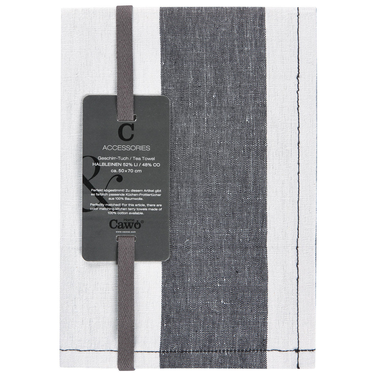 GESCHIRRTÜCHER CUISINE ZOOM BLOCKSTREIFEN 120 SCHWARZ - 97 - Schwarz, Textil (50/70cm) - Cawoe