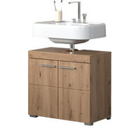 WASCHBECKENUNTERSCHRANK Asteiche 60 x 56 cm, Badschrank 2-türig - Eichefarben, Holzwerkstoff/Kunststoff (60/56/34cm) - Top.Furn