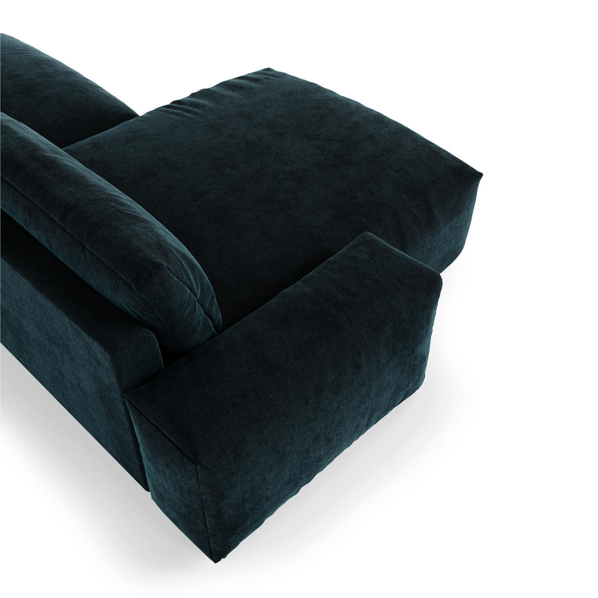 SOFA Ecke links Velours Pfauenblau 310cm - Türkis/Blau, Textil (174/310cm) - Sia Home