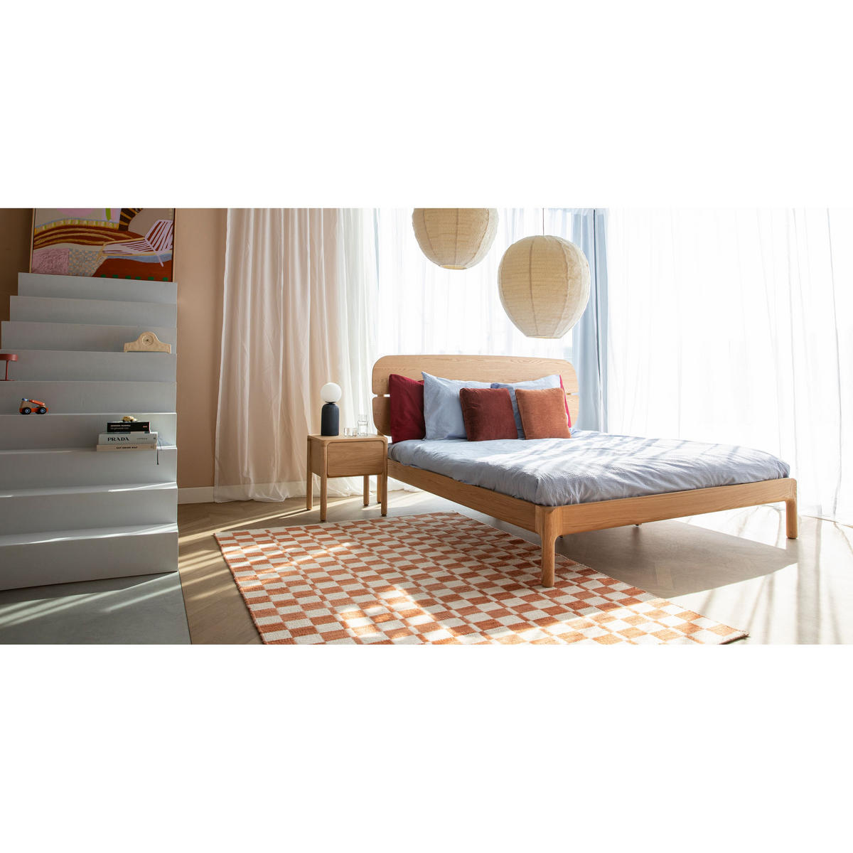 BETT Storm Naturel 180 cm - Naturfarben, Holz (180/200cm) - Zuiver