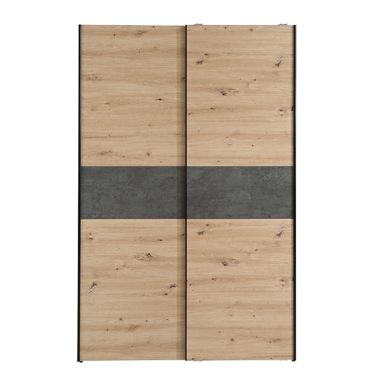 SCHWEBETÜRENSCHRANK - Anthrazit/Eiche Artisan, Holzwerkstoff/Metall (120/191/61cm) - home24
