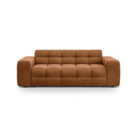 SOFA Kendal aus Samt kamel 3 Sitzplätze - Hellbraun, Textil (103/79/222cm) - Micadoni