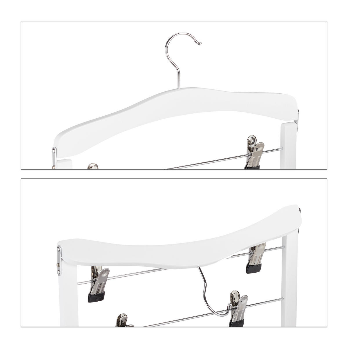 3XZÁVES na sukňu - biela, kov/drevo (38/43/2.5cm) - Relaxdays