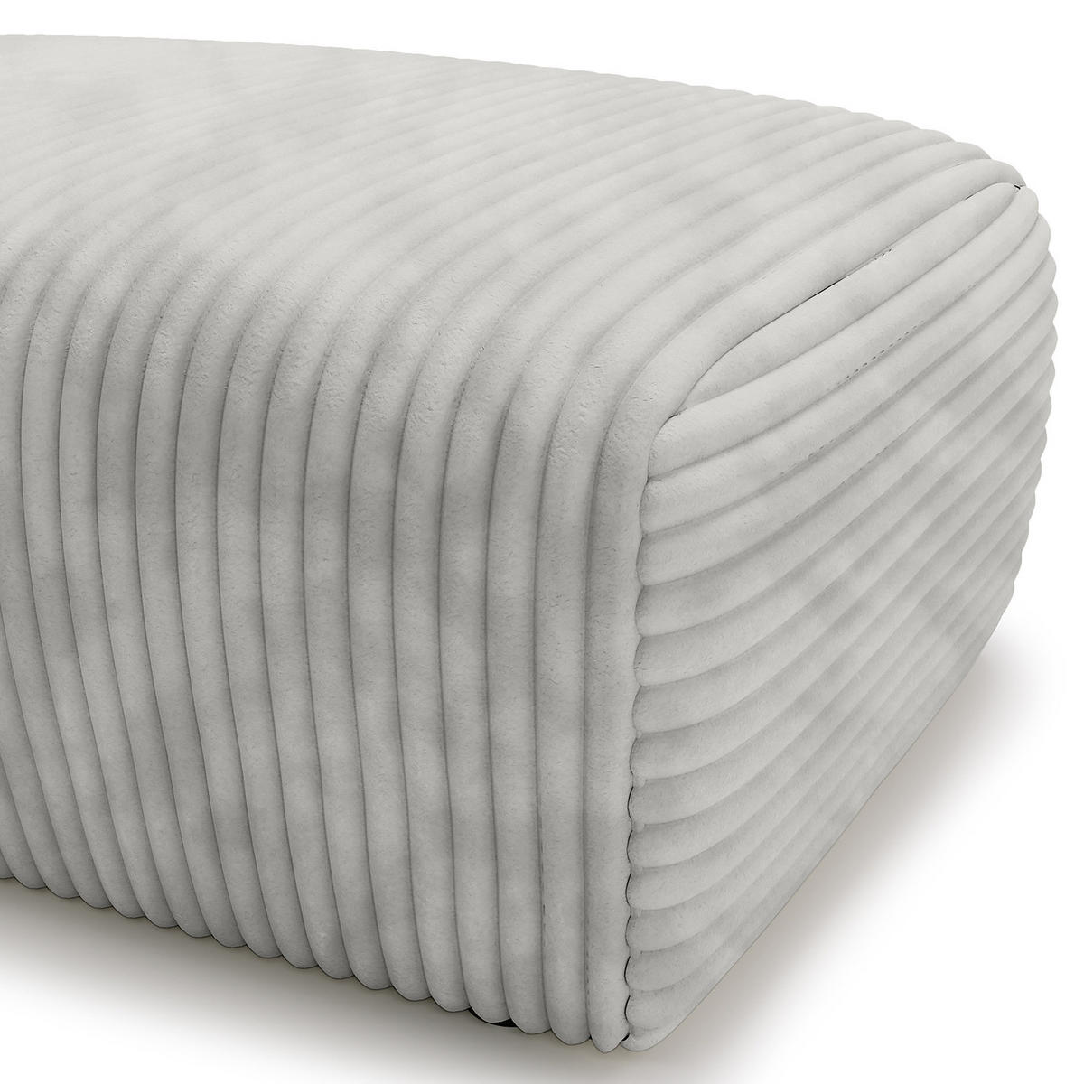 POLSTERHOCKER - Cord - Silberfarben/Schwarz, Kunststoff/Textil (110/40/72cm) - home24