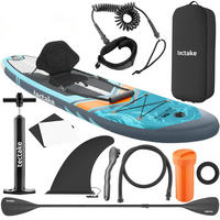 STAND-UP PADDLE BOARD Palagios, Belastbarkeit 200 kg, inklusive Kajak-Sitz, türkis/orange - Türkis, Kunststoff (288/77/0.23cm) - tectake