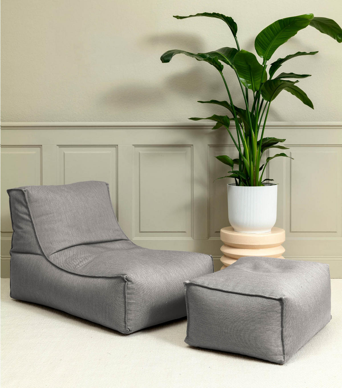 OUTDOOR POUF Der Kugelige - Dunkelgrau, Textil (65/35/55cm) - Mokebo