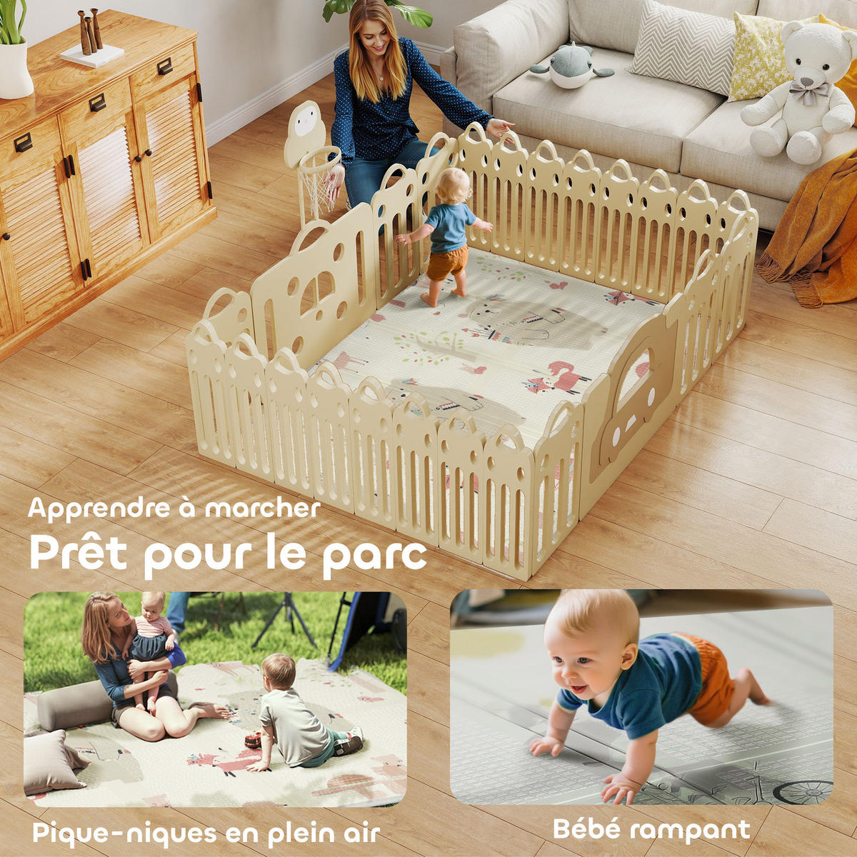 SPIELMATTE DE-18921 faltbar, reversibel, 200x150 cm Multicolor - Multicolor, Kunststoff (150/200cm) - ComfortXL