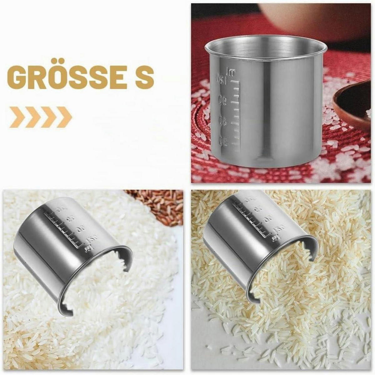 MESSBECHER Edelstahl 2-teiliges Set - Silberfarben, Metall (0.12L)