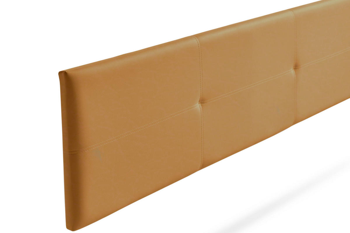 KOPFTEIL gepolstert ALMA Kunstleder 100x50x5 cm - Hellbraun - Moonia - Hellbraun, Holz (100/5/50cm)