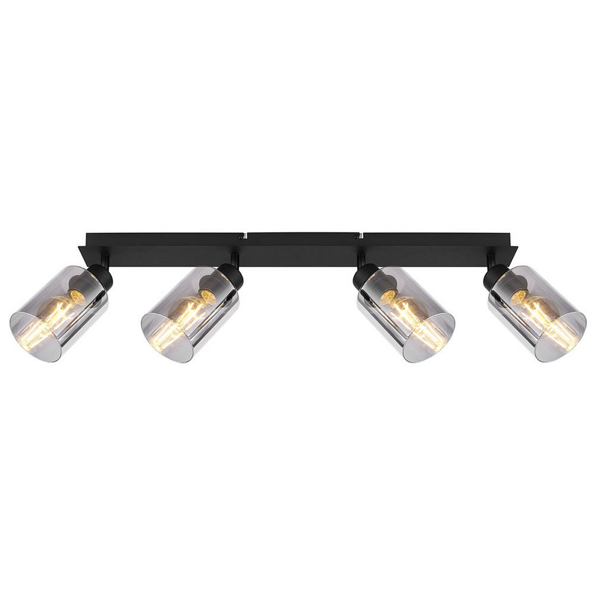 DECKENLEUCHTE Metall Schwarz Glas rauch - Schwarz, Glas (67/9/21.5cm) - Globo Lighting