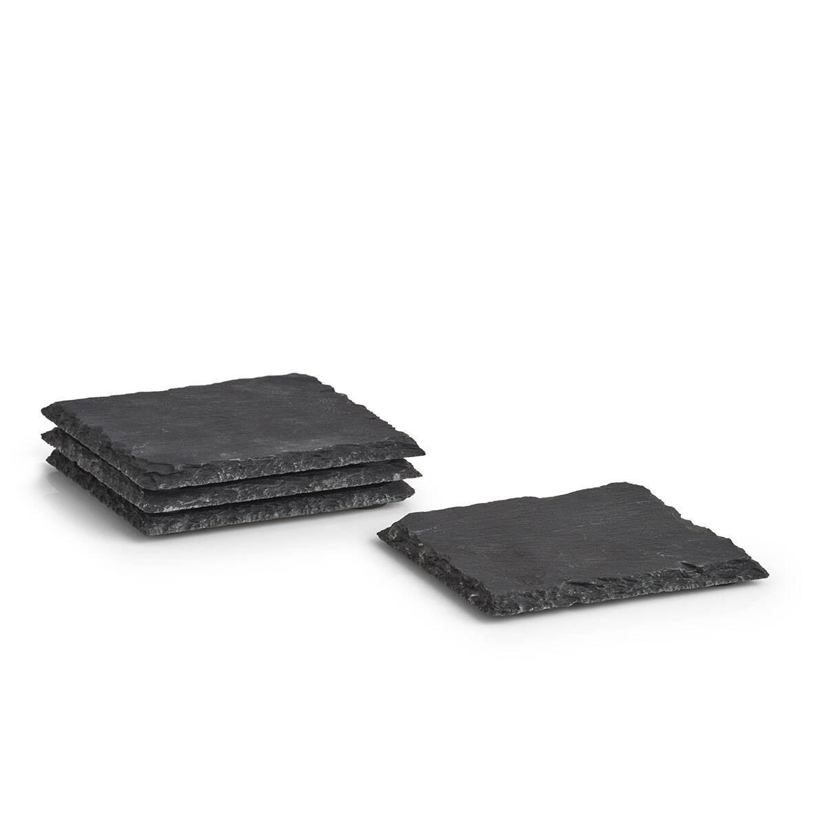 UNTERSETZER 4er-Set 10/10 cm - Schwarz, Stein (10/10cm) - ZELLER