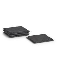UNTERSETZER 4er-Set 10/10 cm - Schwarz, Stein (10/10cm) - ZELLER