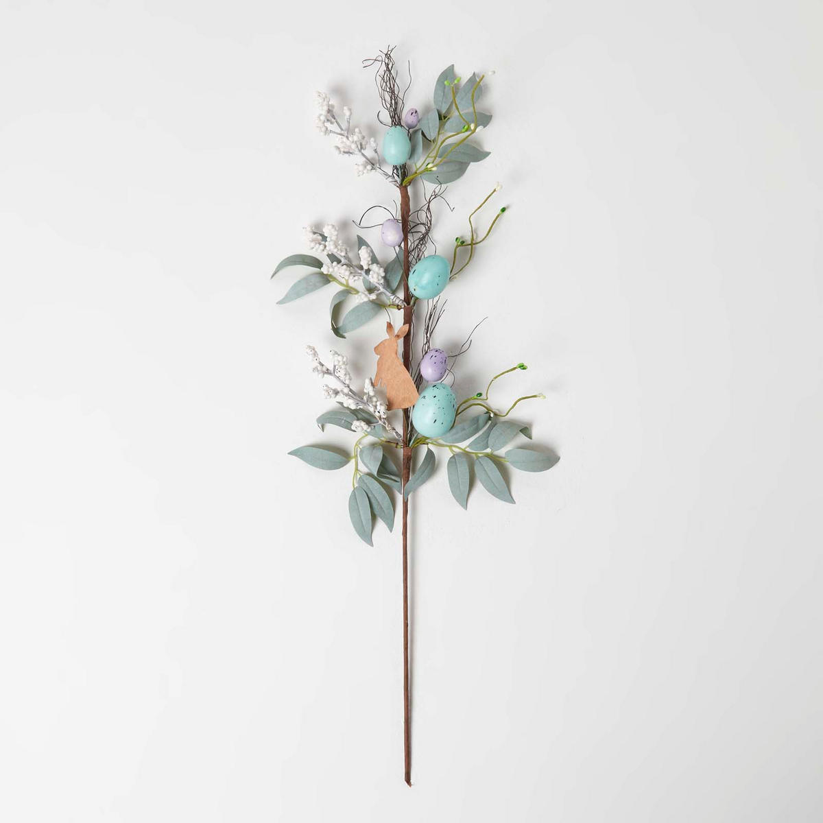 OSTERDEKO Zweig mit Eiern & Hase, 66 cm - Multicolor, Kunststoff (18/66/66cm) - Homescapes