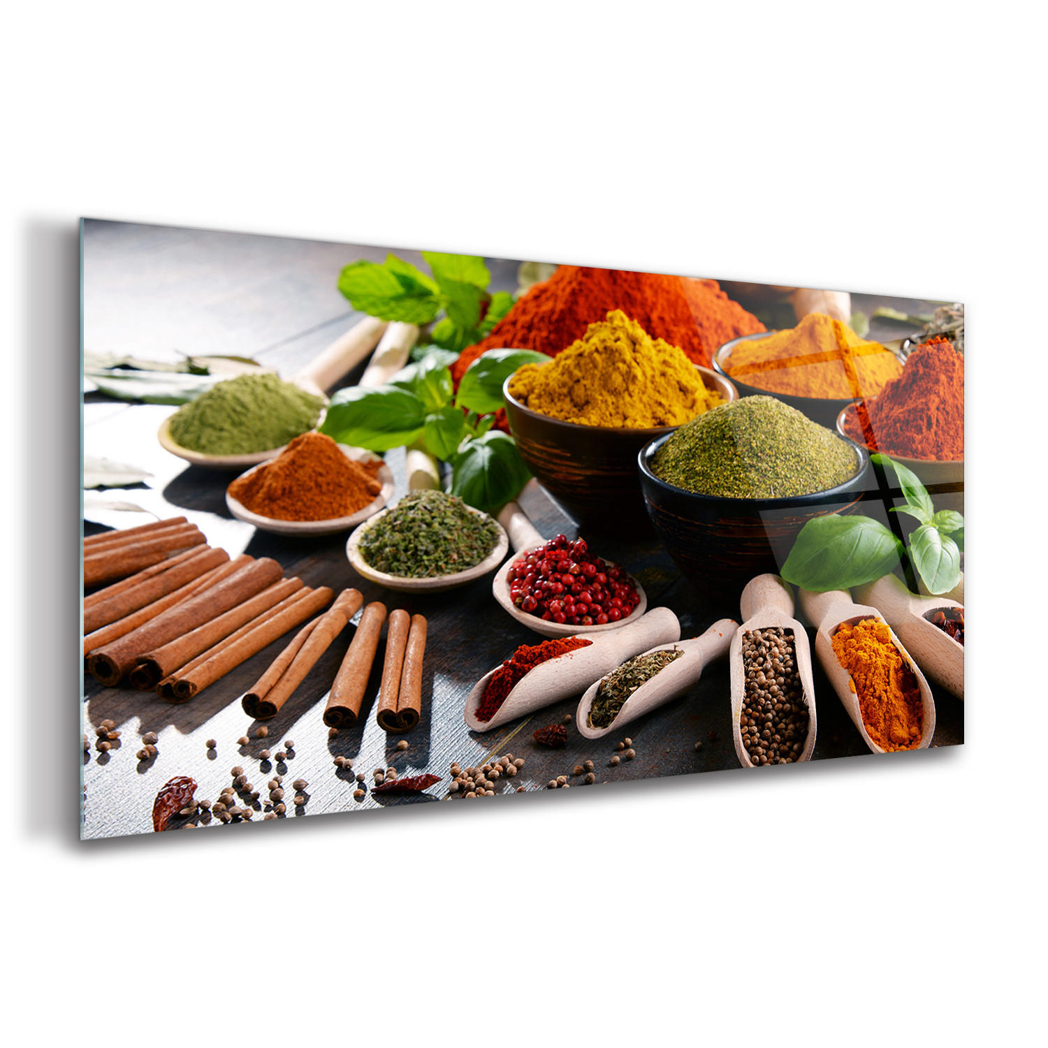 Tulup Glasbild Mehrfarbig, Salbeigrün 120x60 cm