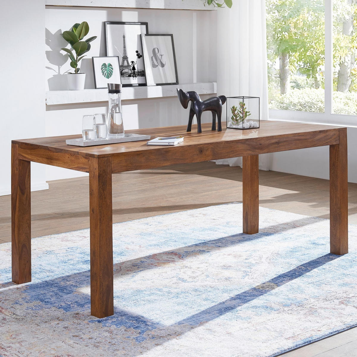 ESSTISCH Massivholz Akazie Rechteckig Handgefertigt NAKO, Braun 180x90x76 cm - Dunkelbraun/Braun, Holz (90/180/76cm) - KADIMA DESIGN