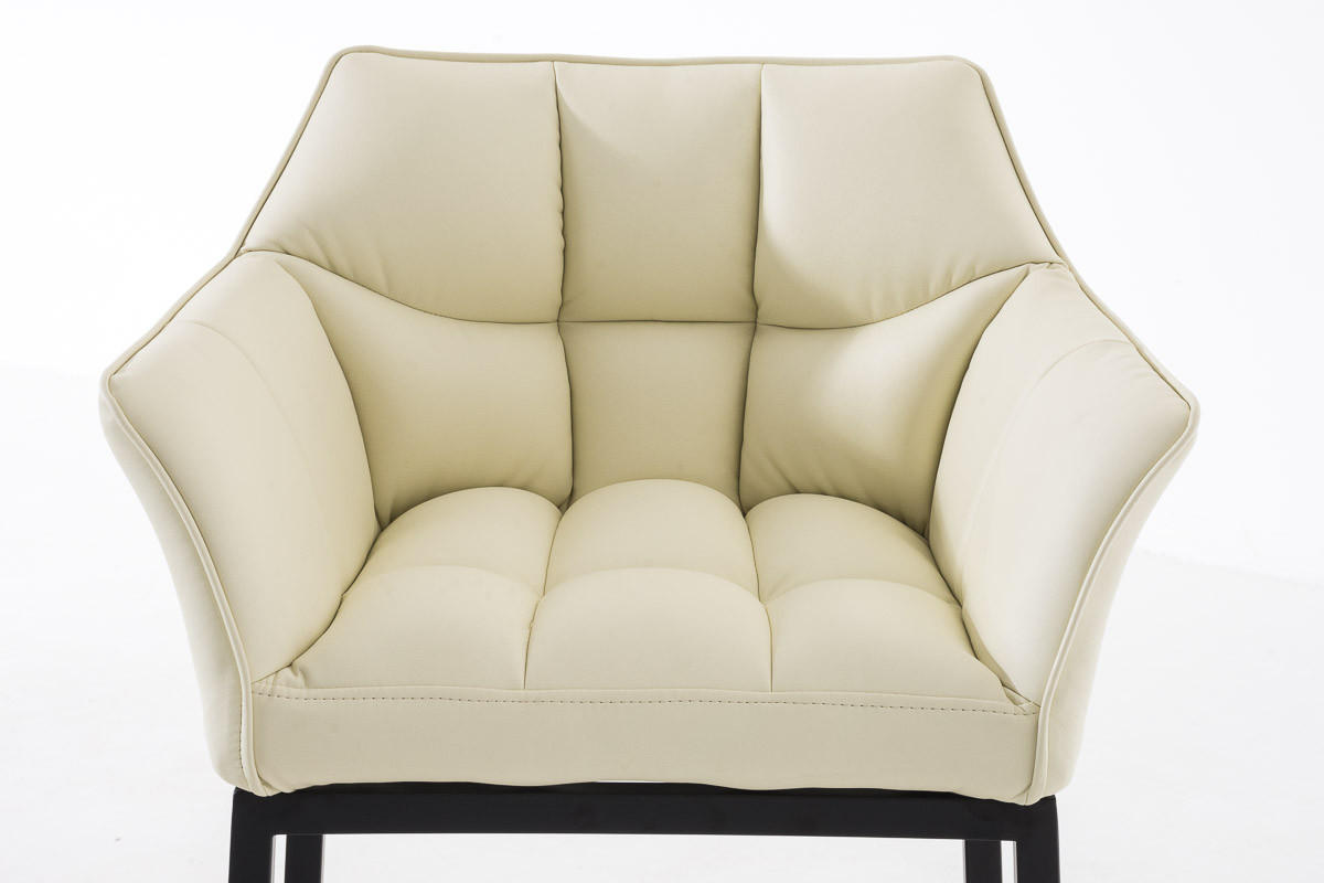 BARHOCKER Gibel Kunstleder Creme Schwarz - Creme, Leder (64/110/48cm) - DELUKE