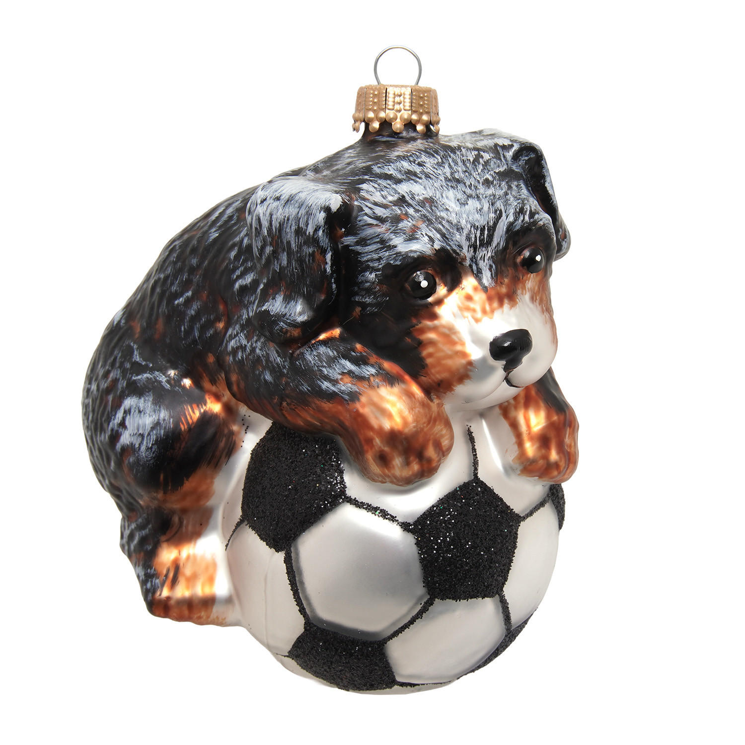 CHRISTBAUMSCHMUCK Hund Balou Schwarz 10cm (Glas / 1 Stk.) - Schwarz, Glas (4/10/8cm)