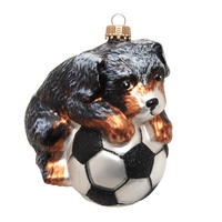 CHRISTBAUMSCHMUCK Hund Balou Schwarz 10cm (Glas / 1 Stk.) - Schwarz, Glas (4/10/8cm)
