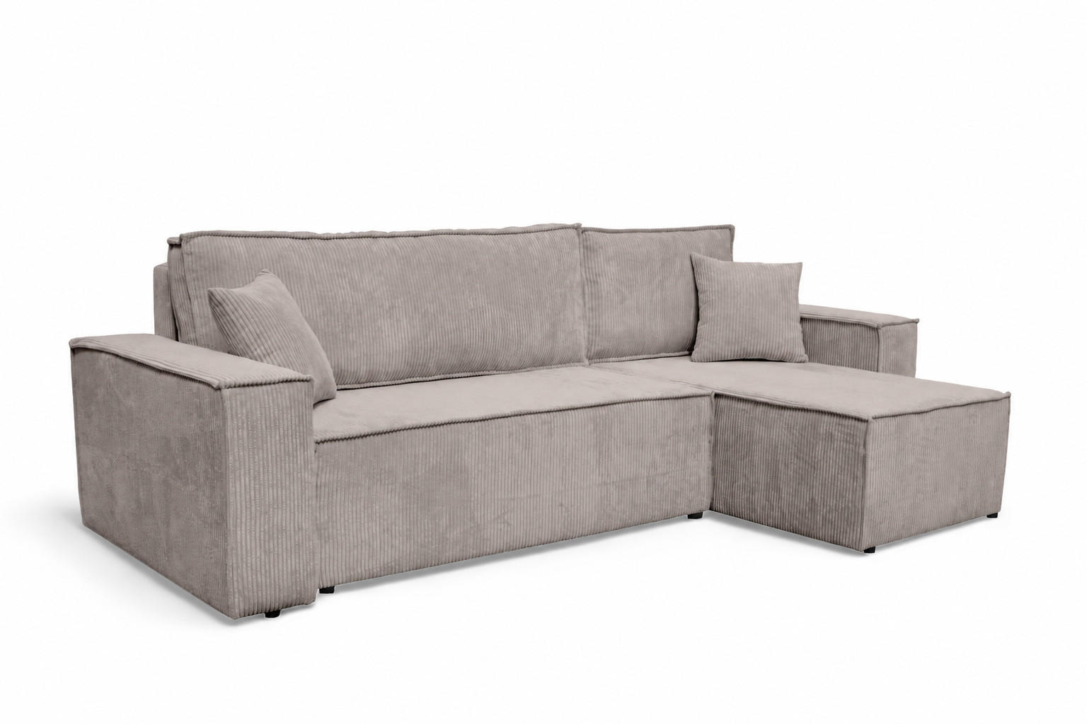 ECKSOFA Karl L mit Bettkaste und Schlaffunktion, Taupe - Taupe, Textil (244/145cm) - KS Home Concept