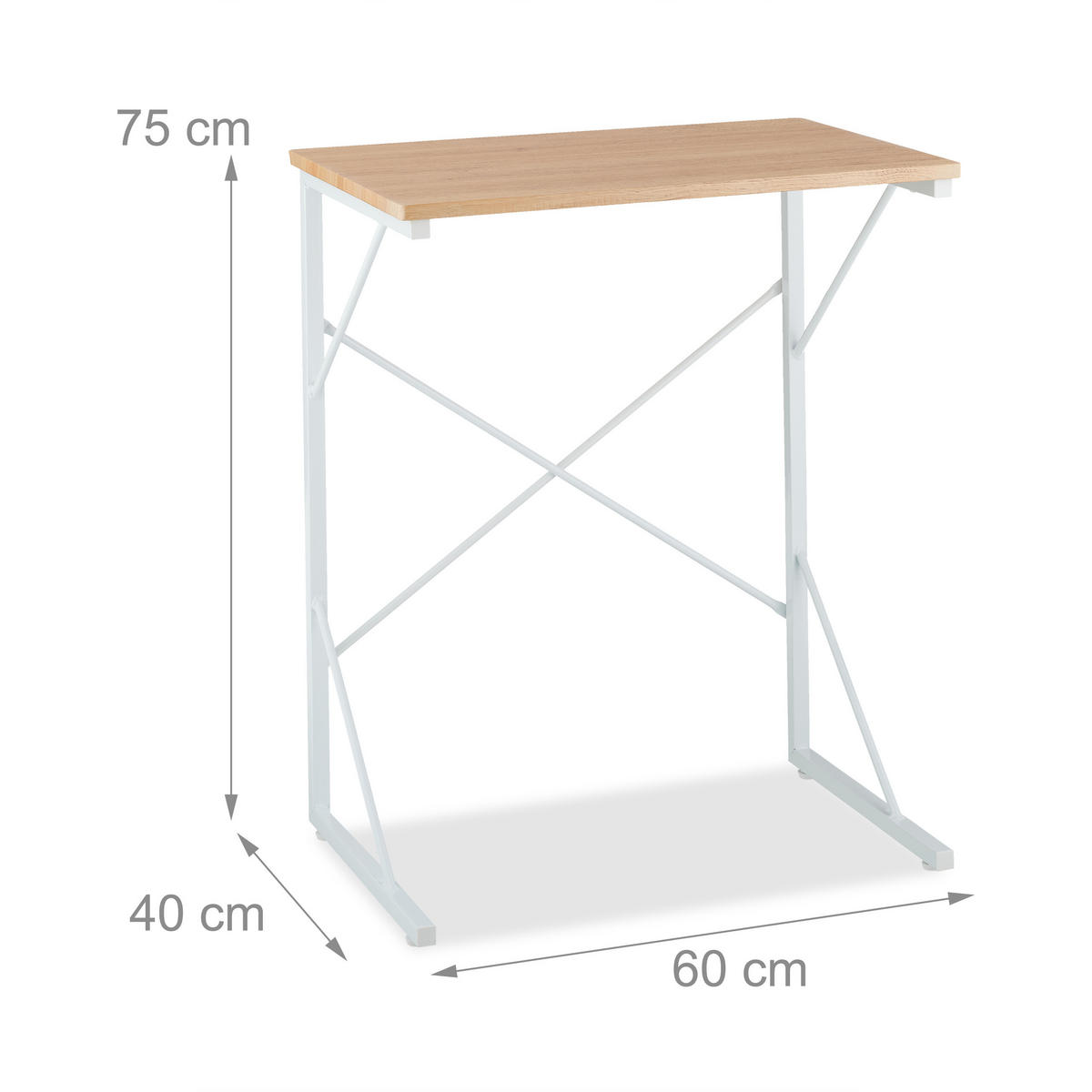 SCHREIBTISCH - Multicolor/Weiß, Holzwerkstoff/Kunststoff (40/60/75cm) - Relaxdays