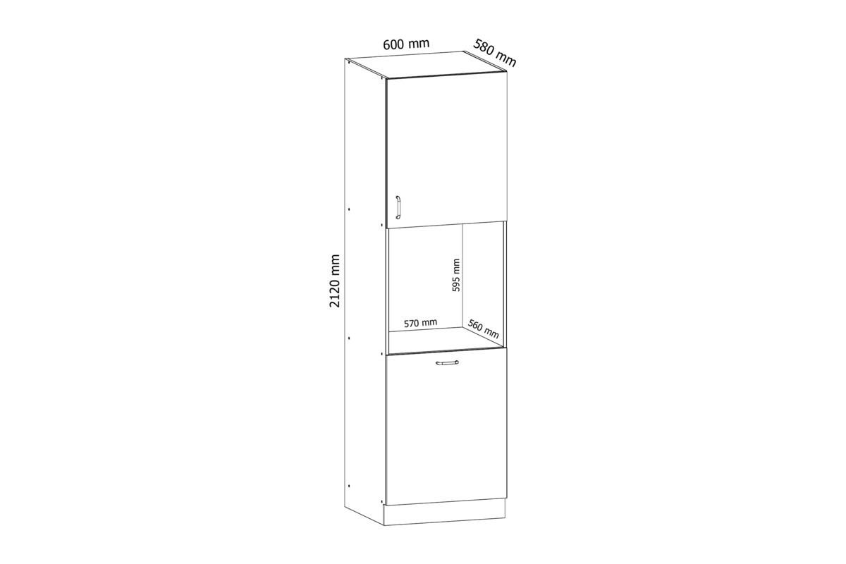 MIKROWELLENUMBAUSCHRANK D60P – Sycylia Milano – Milano / Walnuss / Rechts - Walnussfarben, Holzwerkstoff (60/212/58cm) - ROYAL24_MARKT